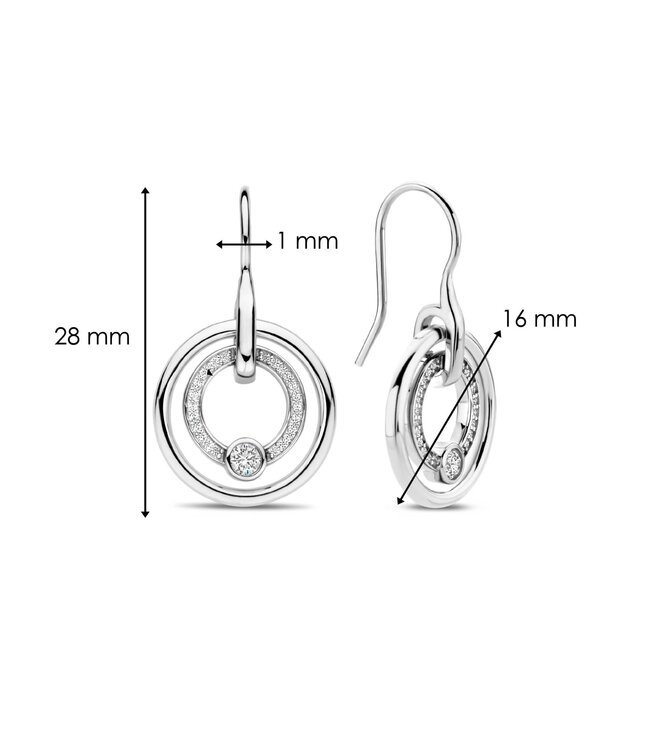 TI SENTO Oorbellen 7978ZI - Zilver platina verguld, Zirkonia