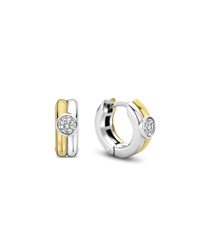 TI SENTO Earrings 7980ZY - Silver plated, Zirconia white yellow gold plated