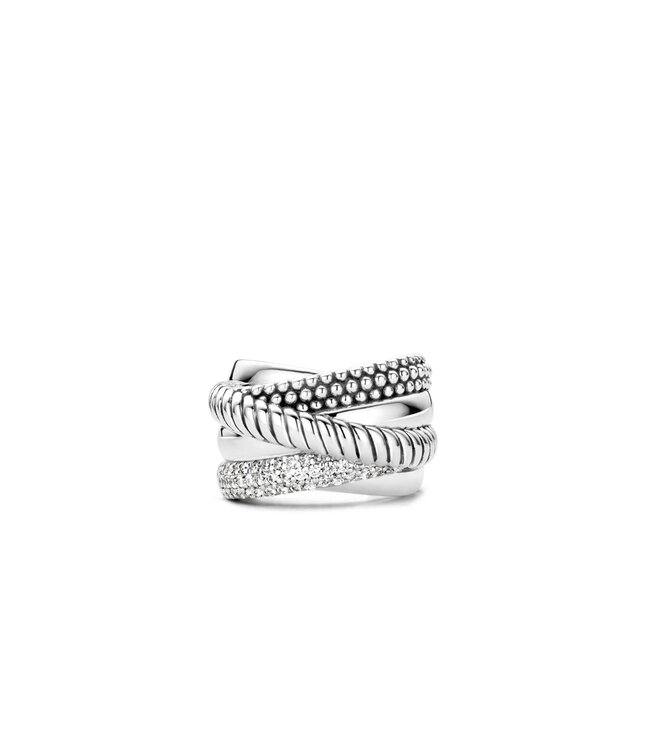 TI SENTO Ring 12003ZI - Silber platiniert, Zirkonia Weiß