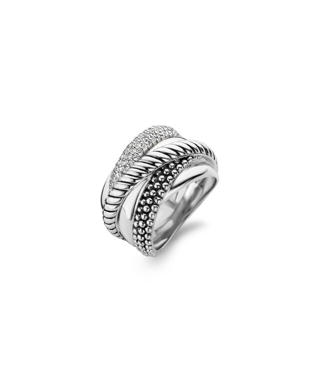 TI SENTO Ring 12003ZI - Silver platinum plated, Zirconia white
