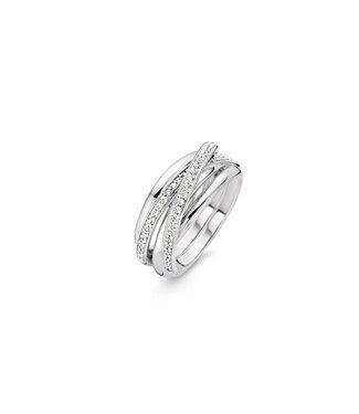 Ring 12056ZI - Zilver platina verguld, Zirconia wit