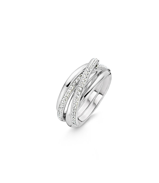TI SENTO Ring 12056ZI - Silver platinum plated, Zirconia white