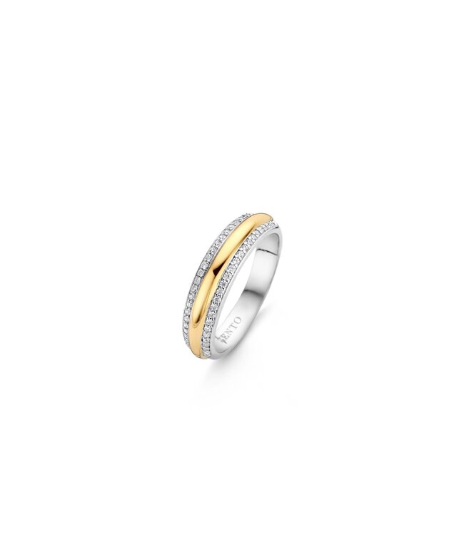 TI SENTO Ring 12144ZY - Sterlingsilber mit gelb Vergoldung, Zirkonia