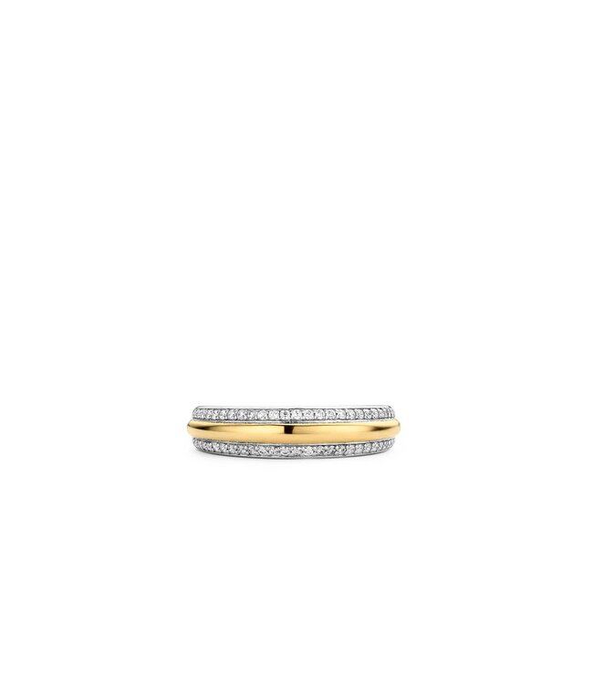 TI SENTO Ring 12144ZY - Zilver verguld, Zirkonia met geel verguld