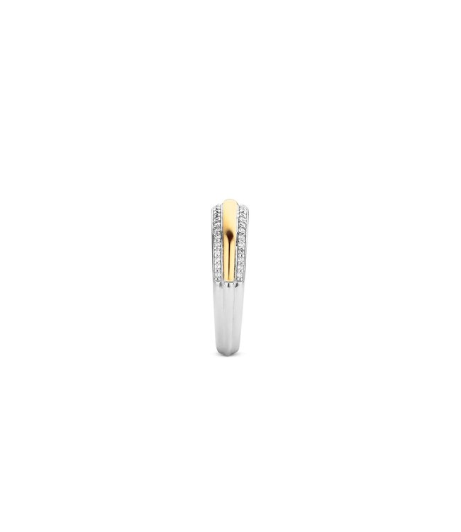 TI SENTO Ring 12144ZY - Zilver verguld, Zirkonia met geel verguld