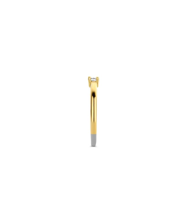TI SENTO Ring 12211ZY - Silver plated, Zirconia white yellow gold plated