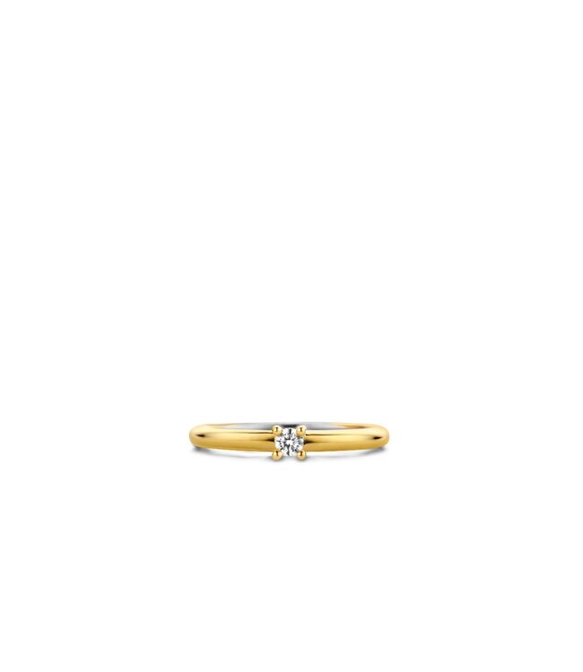 TI SENTO Ring 12211ZY - Silver plated, Zirconia white yellow gold plated