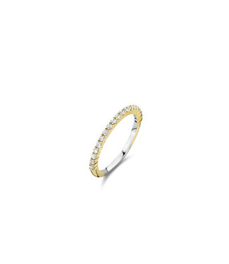 Ring 12268ZY - Sterlingsilber mit gelb Vergoldung, Zirkonia Weiß mit Gelb-Vergoldung