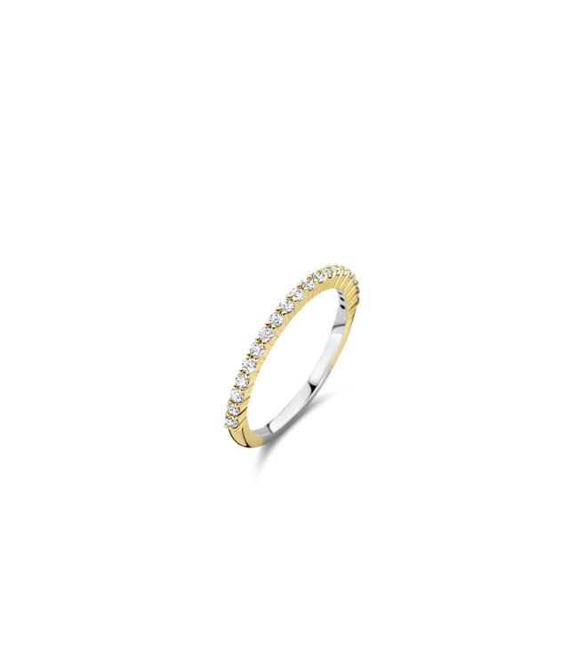 TI SENTO Ring 12268ZY - Silver plated, Zirconia white yellow gold plated