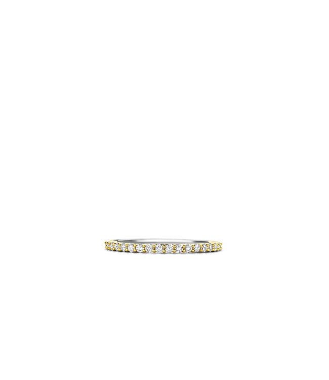 TI SENTO Ring 12268ZY - Silver plated, Zirconia white yellow gold plated