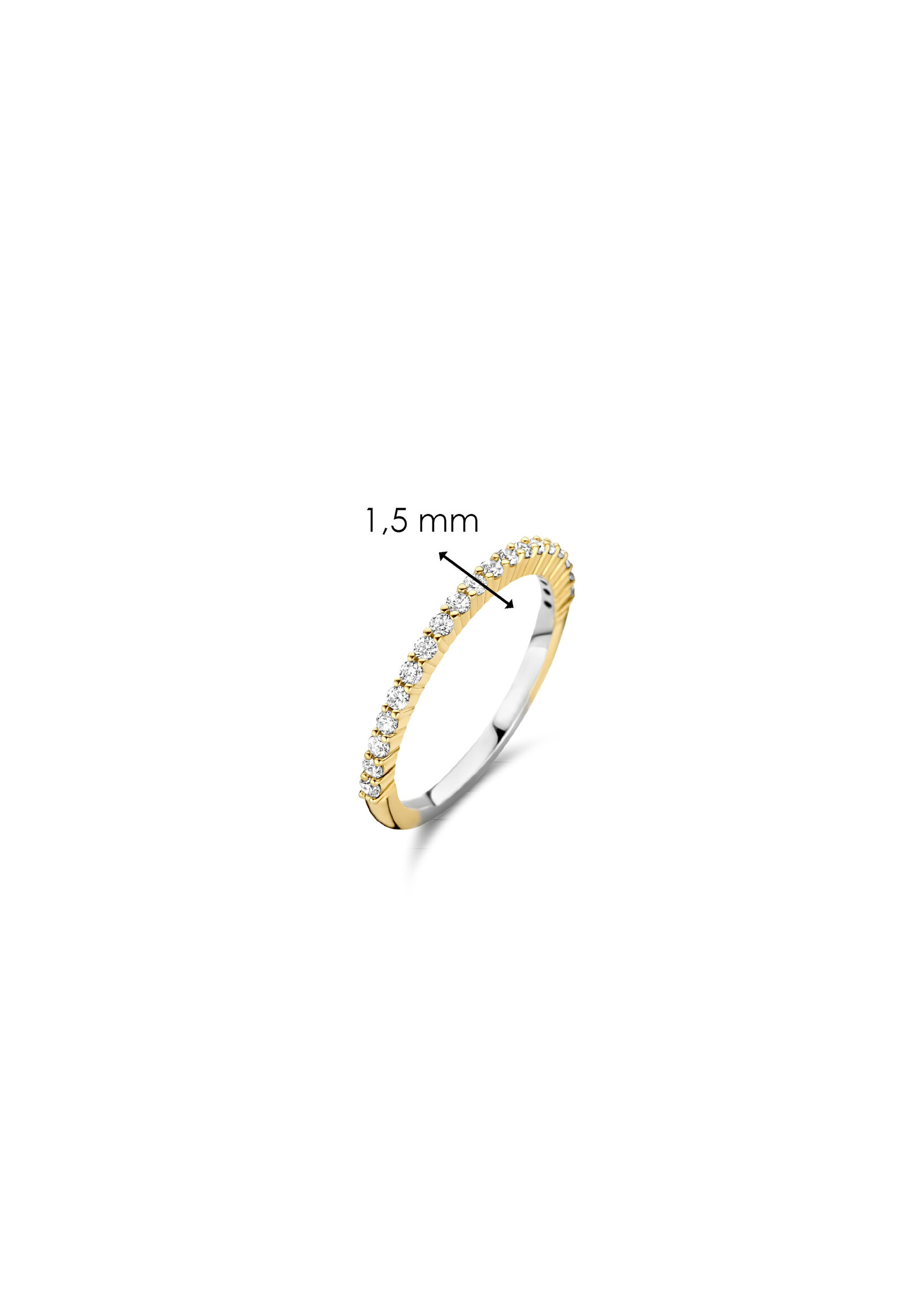 Ti Sento TI SENTO Ring 12268ZY - Silver plated, Zirconia white yellow gold plated