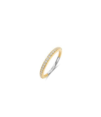 Ti Sento Ring 12317ZY - Silver plated, Zirconia white yellow gold plated