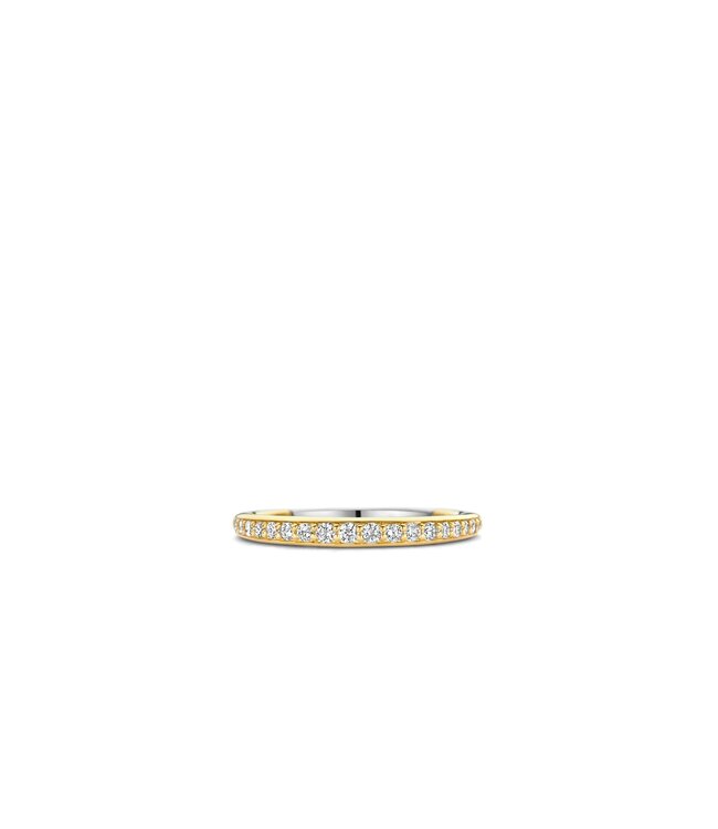 TI SENTO Ring 12317ZY - Silver plated, Zirconia white yellow gold plated