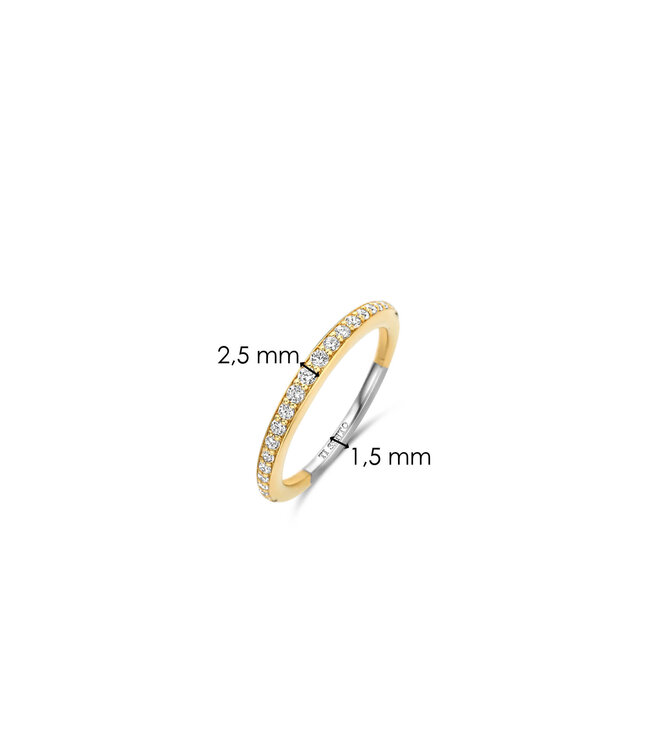 TI SENTO Ring 12317ZY - Zilver verguld, Zirkonia met geel verguld