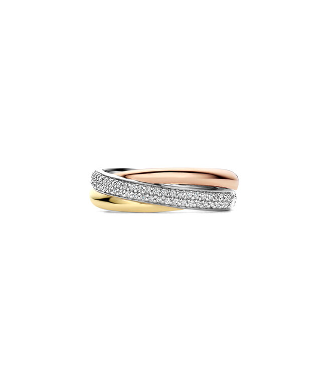 TI SENTO Ring 12343ZT - Platina zilver geel verguld rose verguld, Zilver geel verguld rosé verguld