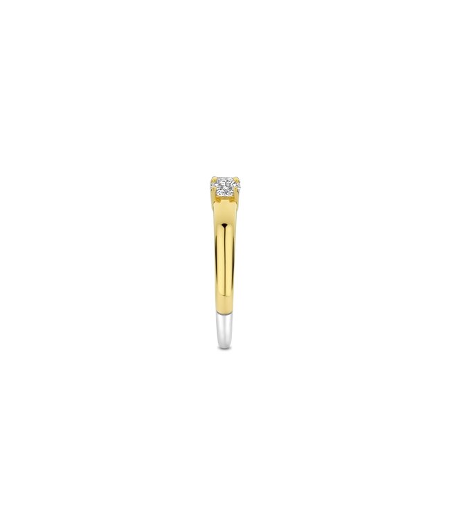 TI SENTO Ring 12349ZY - Silver plated, Zirconia white yellow gold plated