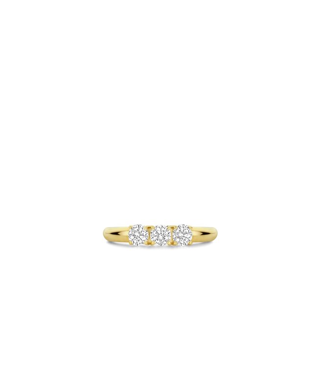 TI SENTO Ring 12349ZY - Silver plated, Zirconia white yellow gold plated
