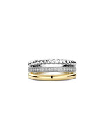 Ti Sento Ring 12385ZY - Sterlingsilber mit gelb Vergoldung, Zirkonia Weiß mit Gelb-Vergoldung