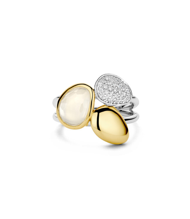 TI SENTO Ring 12387MW - Zilver verguld, Parelmoer