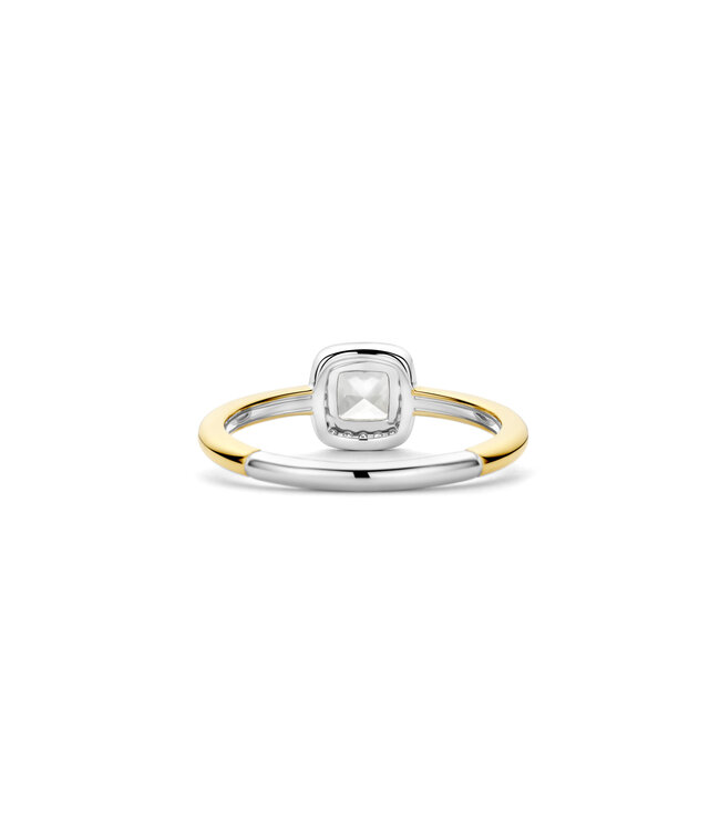 TI SENTO Ring 12388ZY - Sterlingsilber mit gelb Vergoldung, Zirkonia Weiß mit Gelb-Vergoldung
