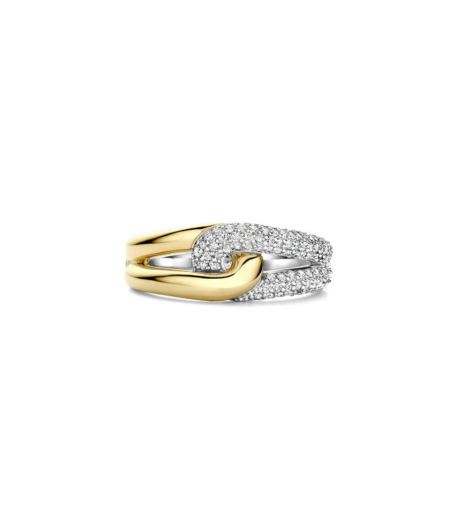 TI SENTO Ring 12394ZY - Zilver verguld, Zirkonia met geel verguld