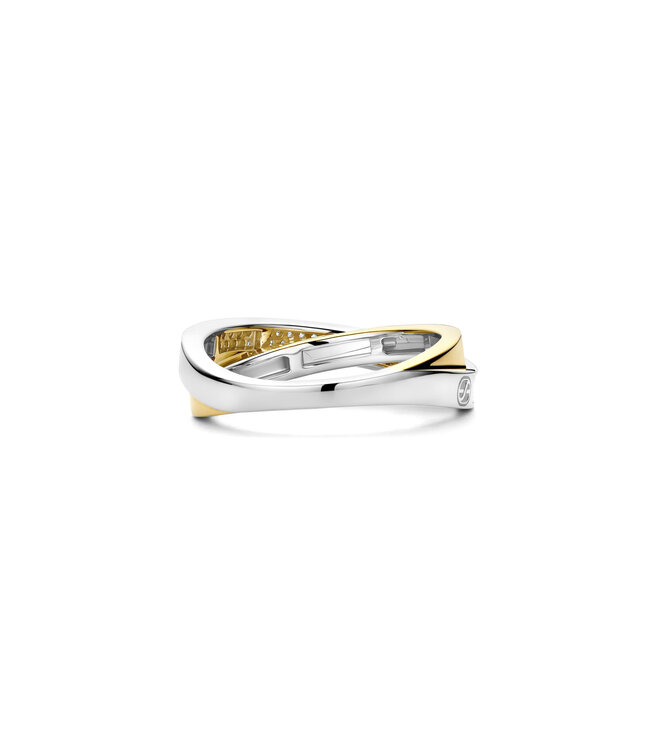 TI SENTO Ring 12395ZY - Silver plated, Zirconia white yellow gold plated