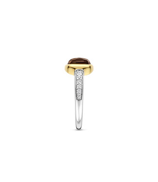 Ring 12398SQ - Silver plated, Brown