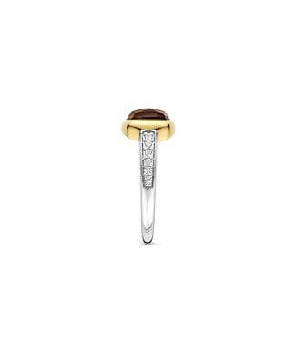 Ring 12398SQ - Sterlingsilber mit gelb Vergoldung, Braun