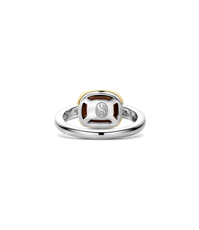 TI SENTO Ring 12398SQ - Sterlingsilber mit gelb Vergoldung, Braun