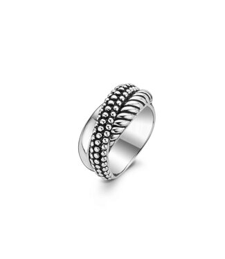 Ring 1973SB - Silver platinum plated, Silver bubble