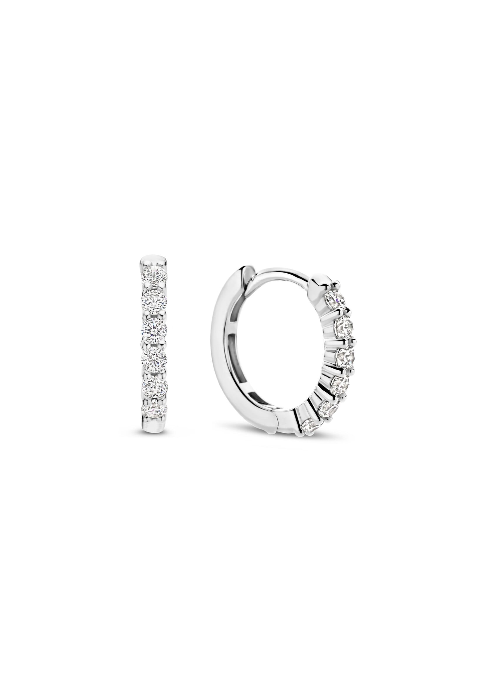Ti Sento TI SENTO Kleine oorringen - 7957ZI - Zilver platina verguld, Zirconia wit