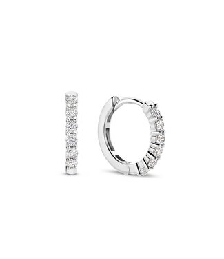 Ti Sento Small Hoops - 7957ZI - Silver platinum plated, Zirconia white
