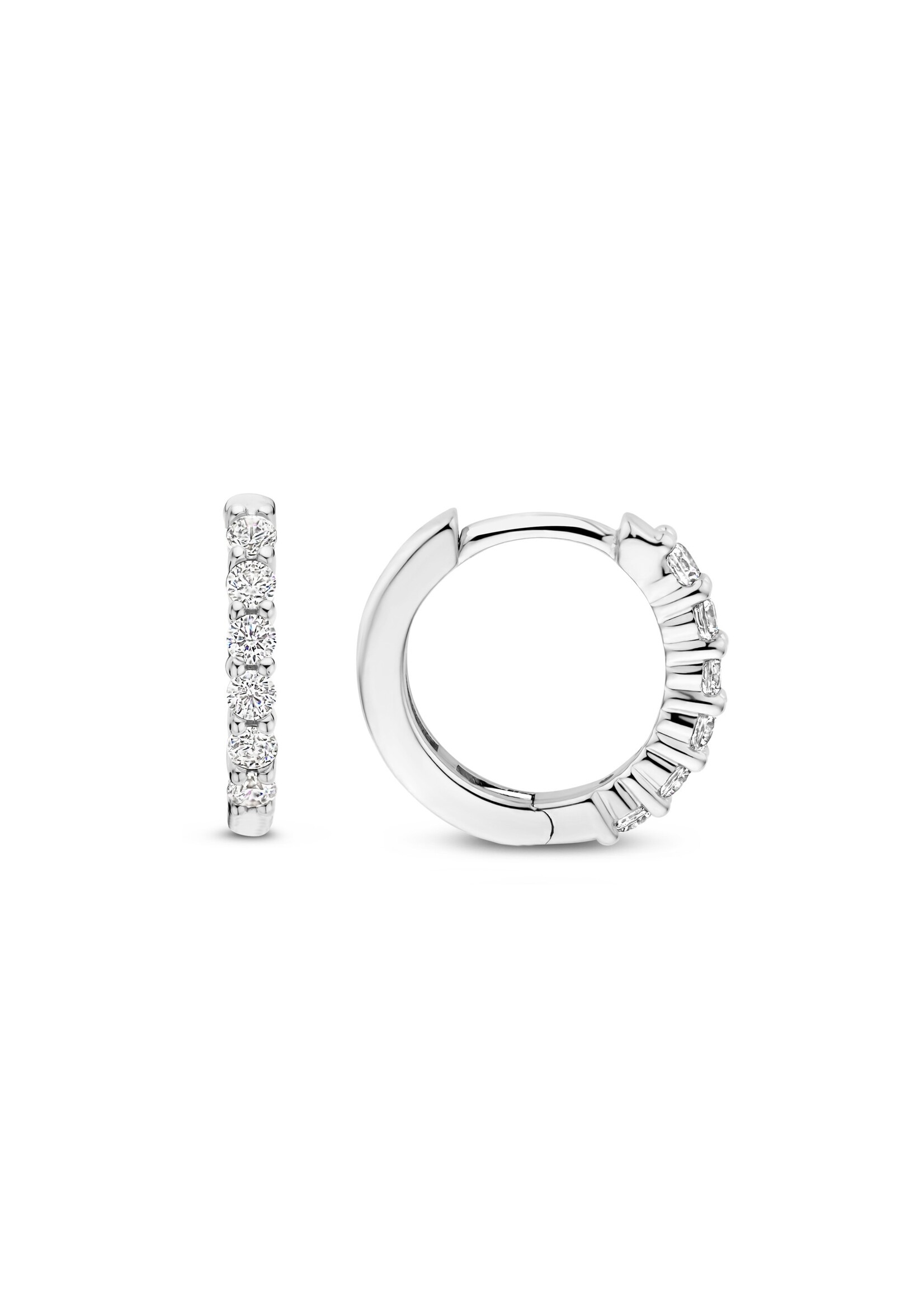 Ti Sento TI SENTO Kleine oorringen - 7957ZI - Zilver platina verguld, Zirconia wit