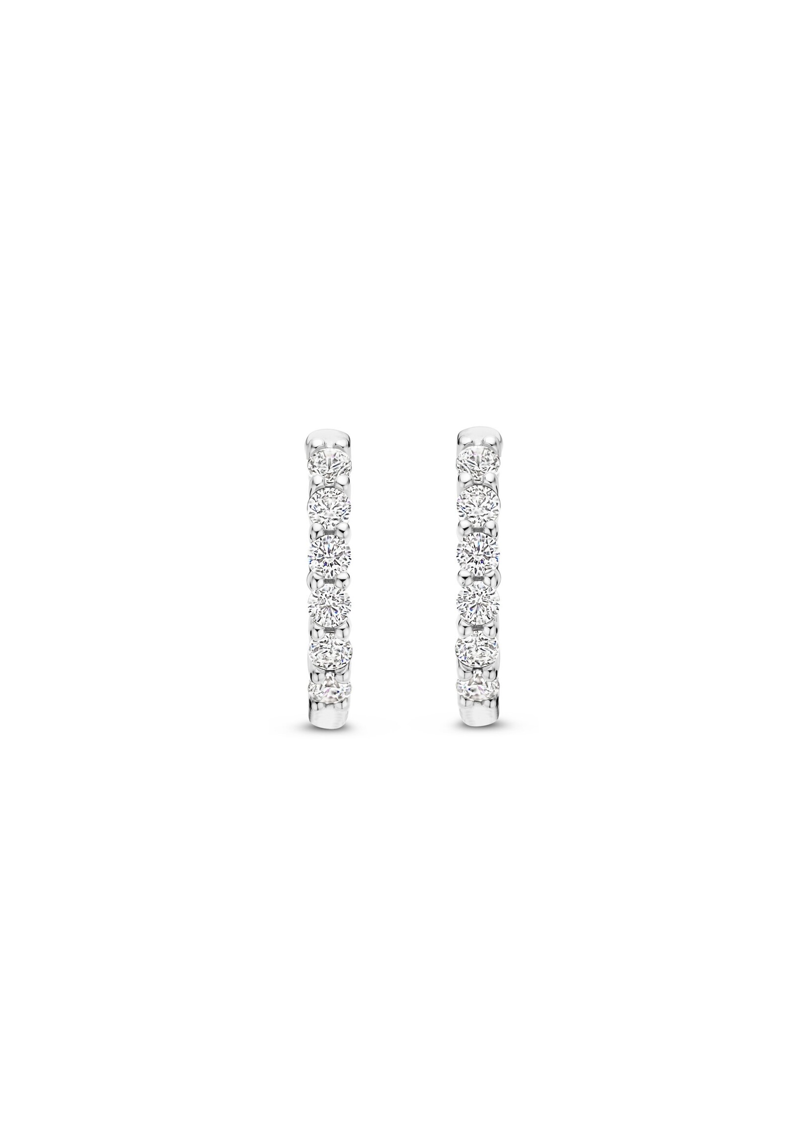 Ti Sento TI SENTO Kleine oorringen - 7957ZI - Zilver platina verguld, Zirconia wit