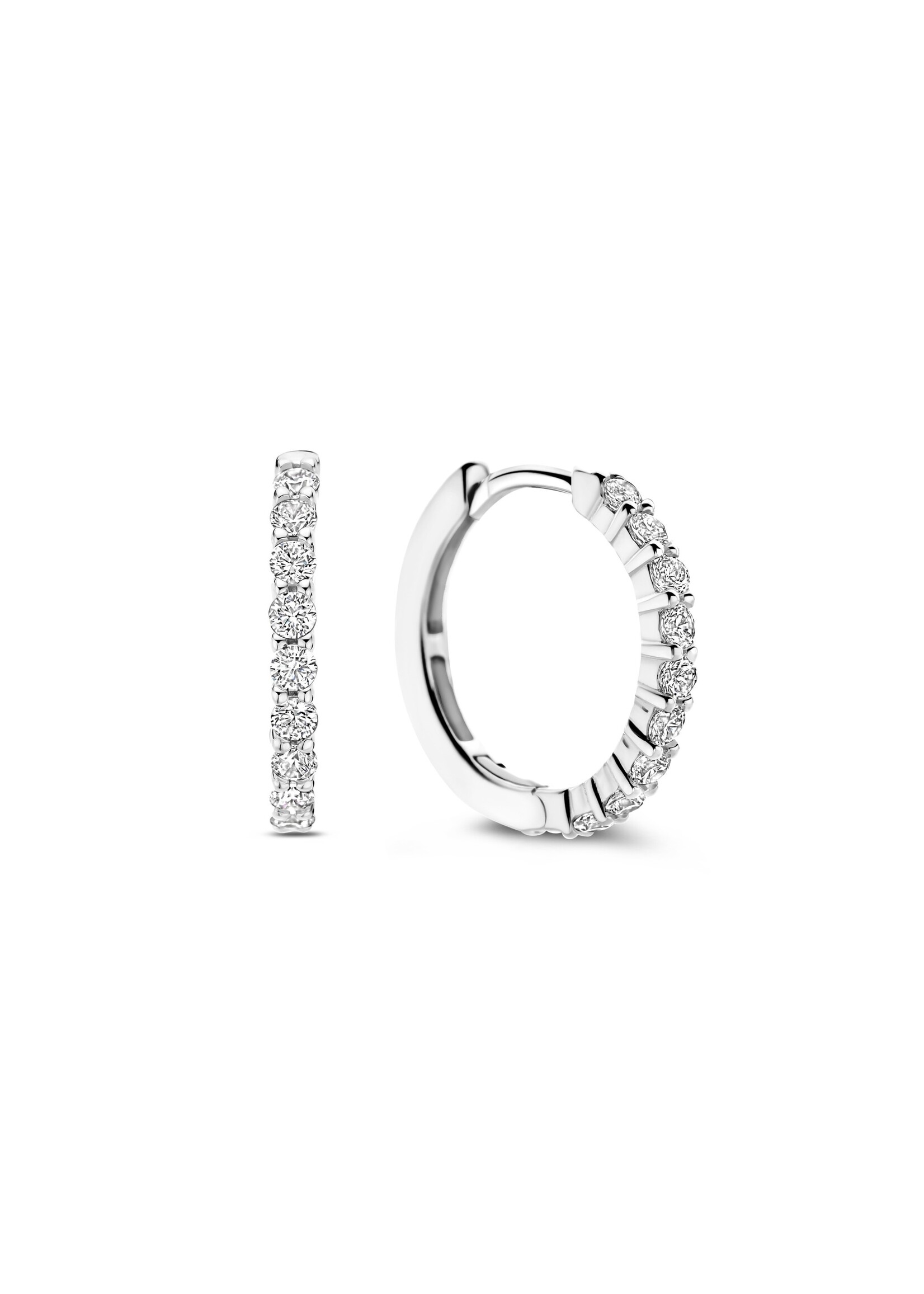 Ti Sento TI SENTO Middelgrote oorringen - 7958ZI - Zilver platina verguld, Zirconia wit