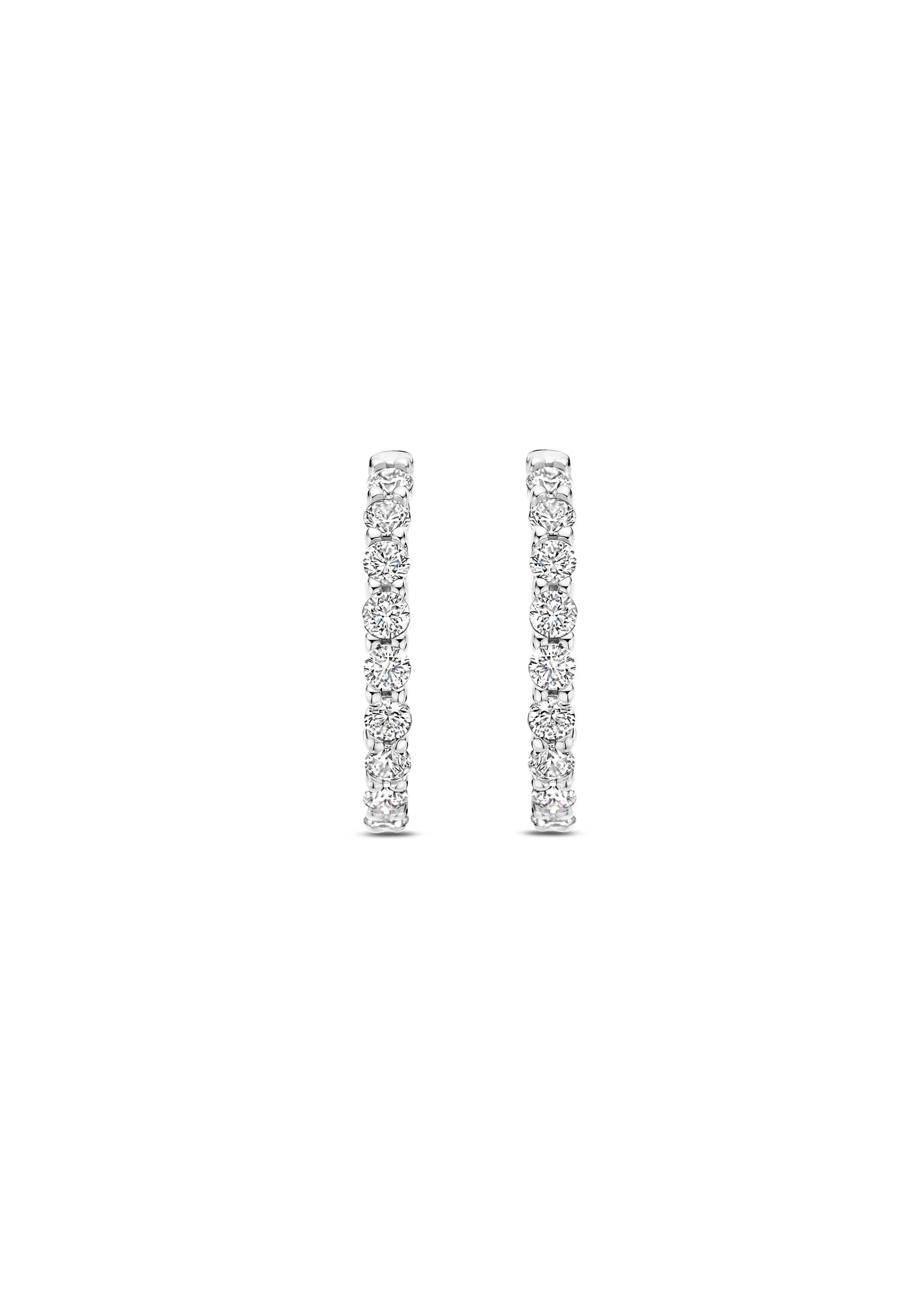 Ti Sento TI SENTO Middelgrote oorringen - 7958ZI - Zilver platina verguld, Zirconia wit