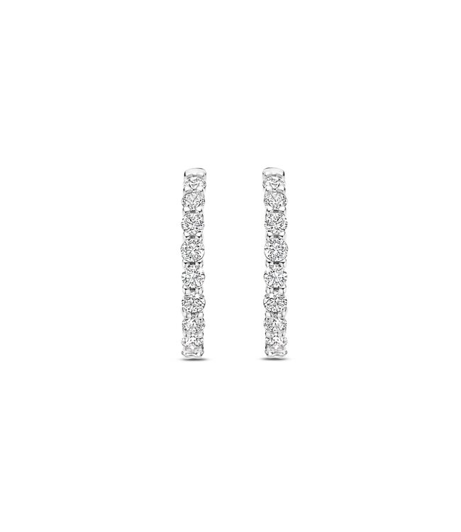TI SENTO Mittelgroße Ohrringe - 7958ZI - Silber platiniert, Zirkonia Weiß