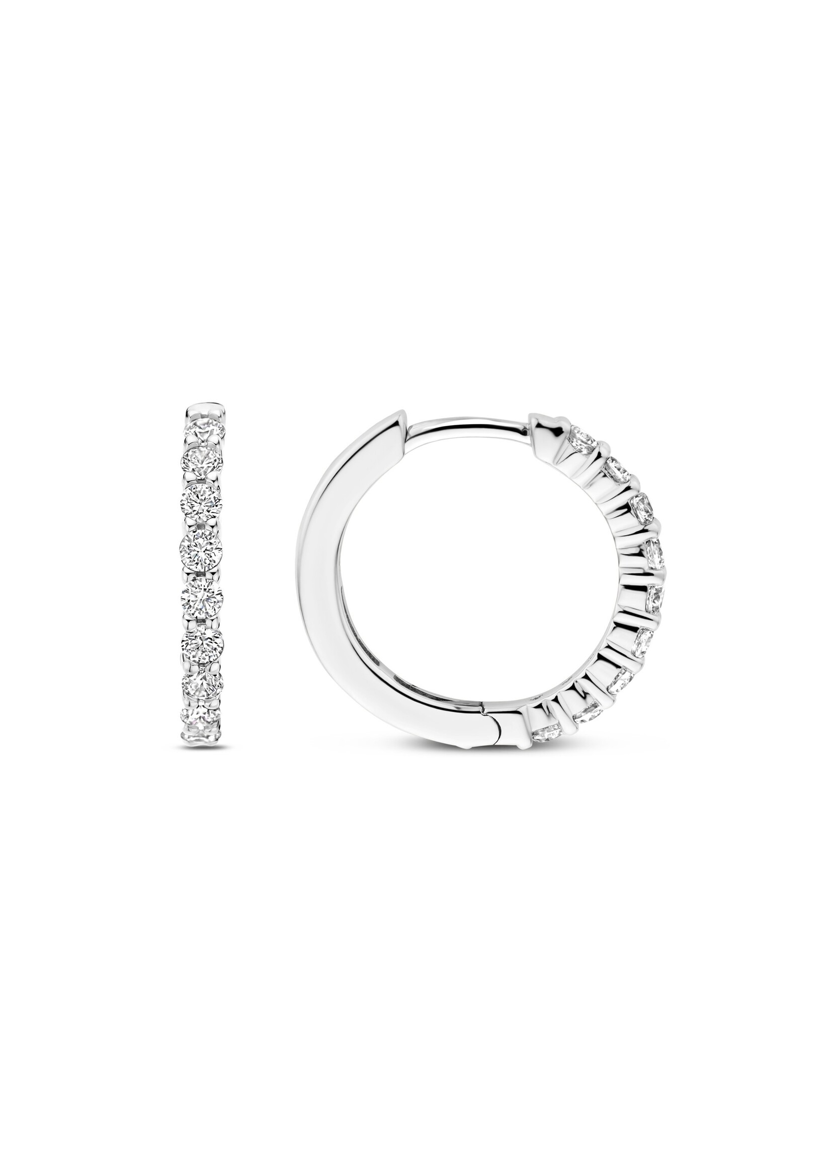 Ti Sento TI SENTO Middelgrote oorringen - 7958ZI - Zilver platina verguld, Zirconia wit