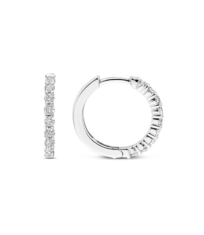 TI SENTO Middelgrote oorringen - 7958ZI - Zilver platina verguld, Zirconia wit