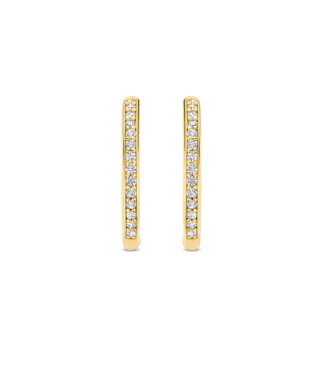 TI SENTO Medium Hoops - 7959ZY - Silver plated, Zirconia white yellow gold plated