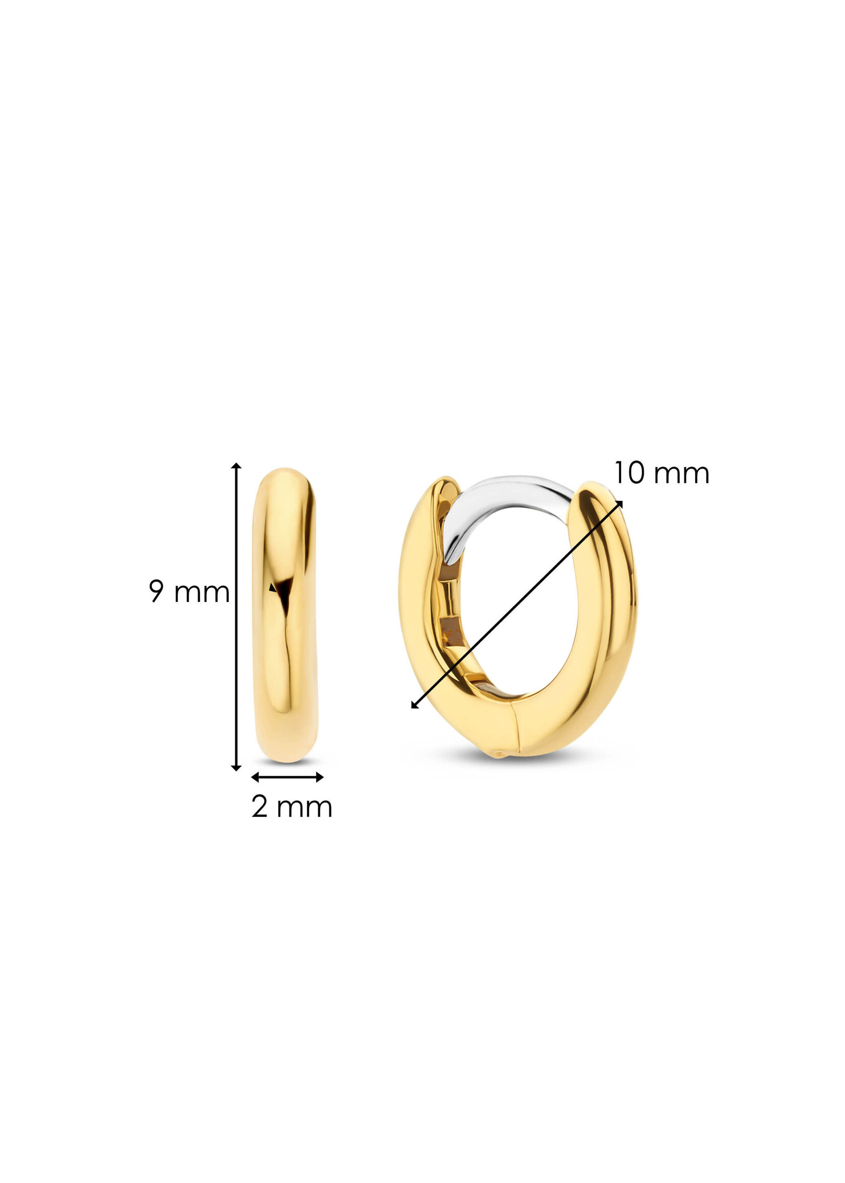 Ti Sento TI SENTO Mini Huggies - 7954YS - Zilver verguld, Zilver geel verguld