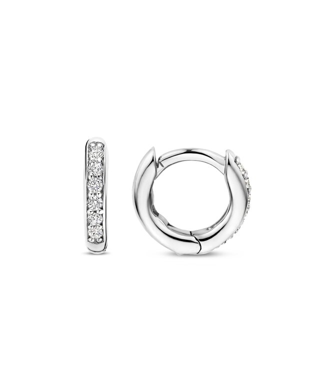 TI SENTO Mini Huggies - 7954ZI - Silver platinum plated, Zirconia white