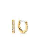 Ti Sento Mini Huggies - 7954ZY - Silver plated, Zirconia white yellow gold plated