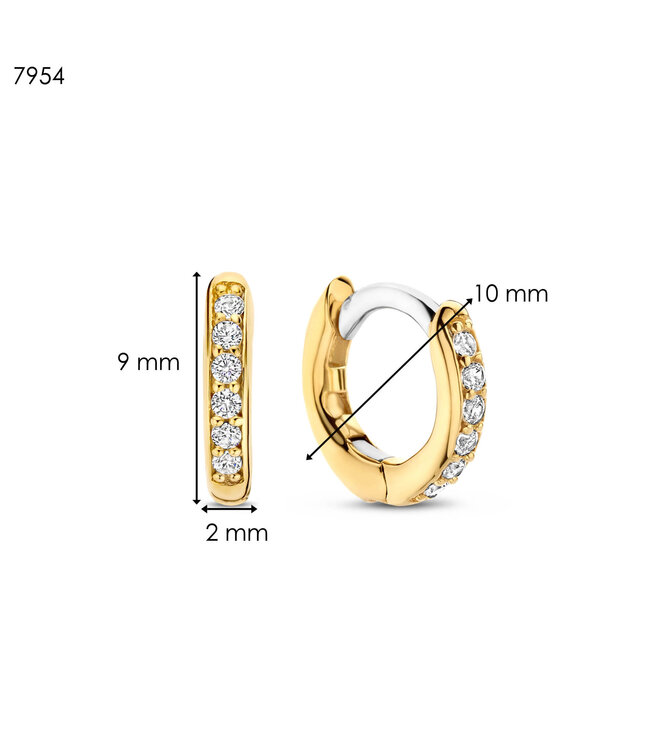 TI SENTO Mini Huggies - 7954ZY - Zilver verguld, Zirkonia met geel verguld