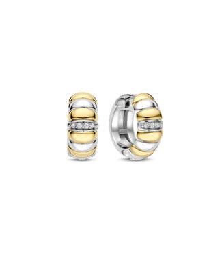 Ohrringe 78024ZY - Sterlingsilber mit gelb Vergoldung, Zirkonia Weiß mit Gelb-Vergoldung