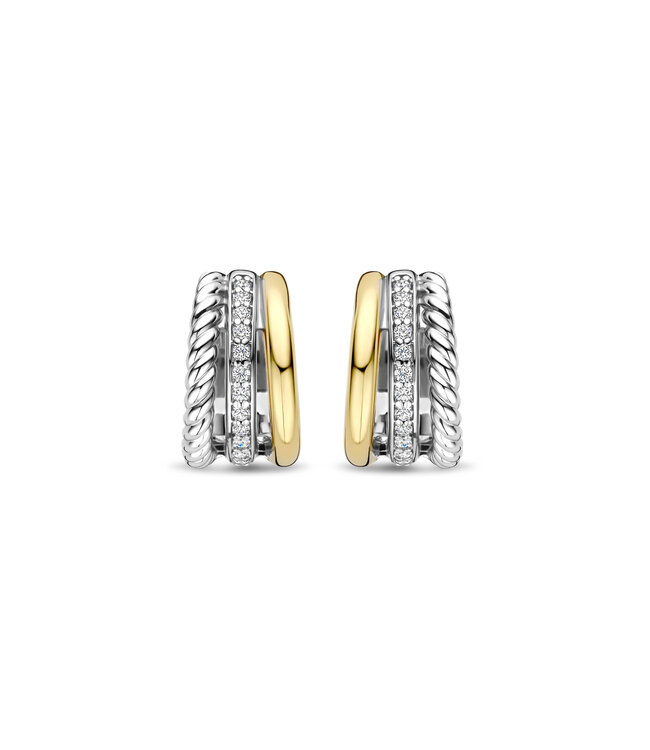 TI SENTO Oorbellen 78025ZY - Zilver verguld, Zirkonia met geel verguld