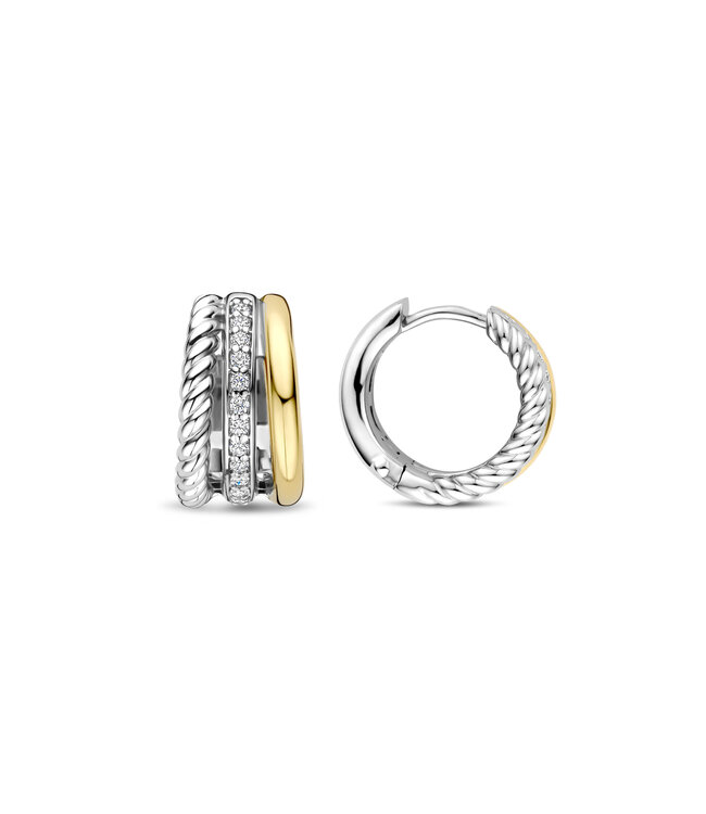 TI SENTO Oorbellen 78025ZY - Zilver verguld, Zirkonia met geel verguld