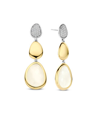 Earrings 78028MW - Silver plated, Mother of pearl