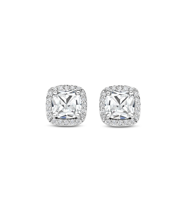 TI SENTO Oorbellen 78029ZI - Zilver platina verguld, Zirconia wit
