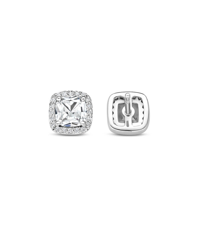 TI SENTO Oorbellen 78029ZI - Zilver platina verguld, Zirconia wit